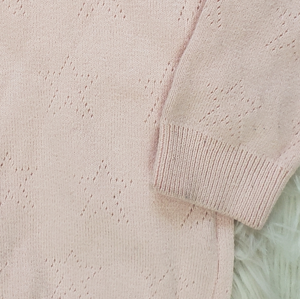 Papinelle Pointelle Pink Sweater Pajamas Top - Picture 7 of 7